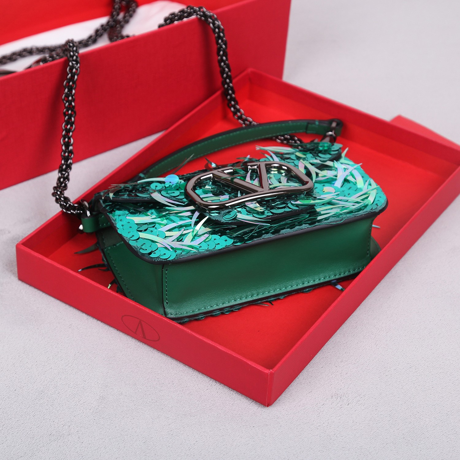 Bagsaaa Va1e*ntin0 Garavani Mini loco 3D green - 19x10.5x5cm
