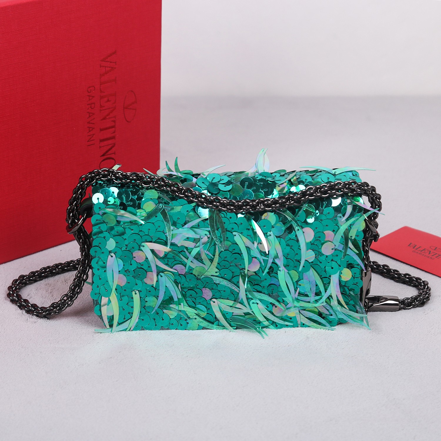 Bagsaaa Va1e*ntin0 Garavani Mini loco 3D green - 19x10.5x5cm