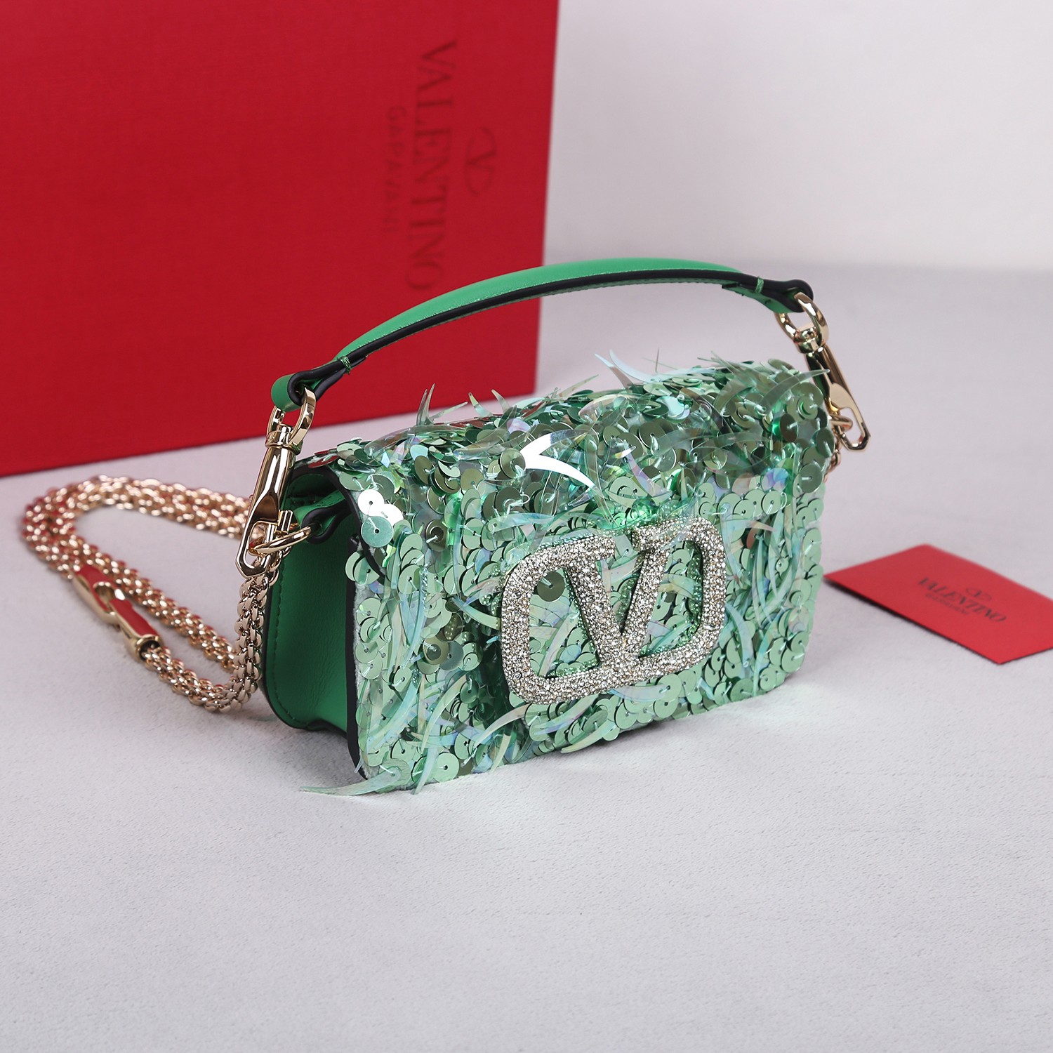 Bagsaaa Va1e*ntin0 Garavani Mini loco 3D Light green - 19x10.5x5cm