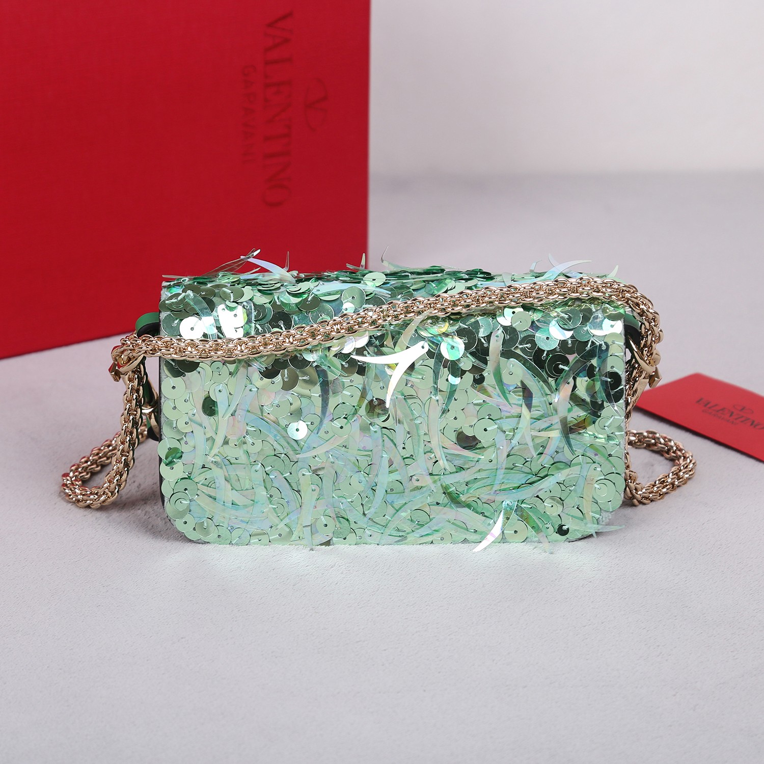 Bagsaaa Va1e*ntin0 Garavani Mini loco 3D Light green - 19x10.5x5cm