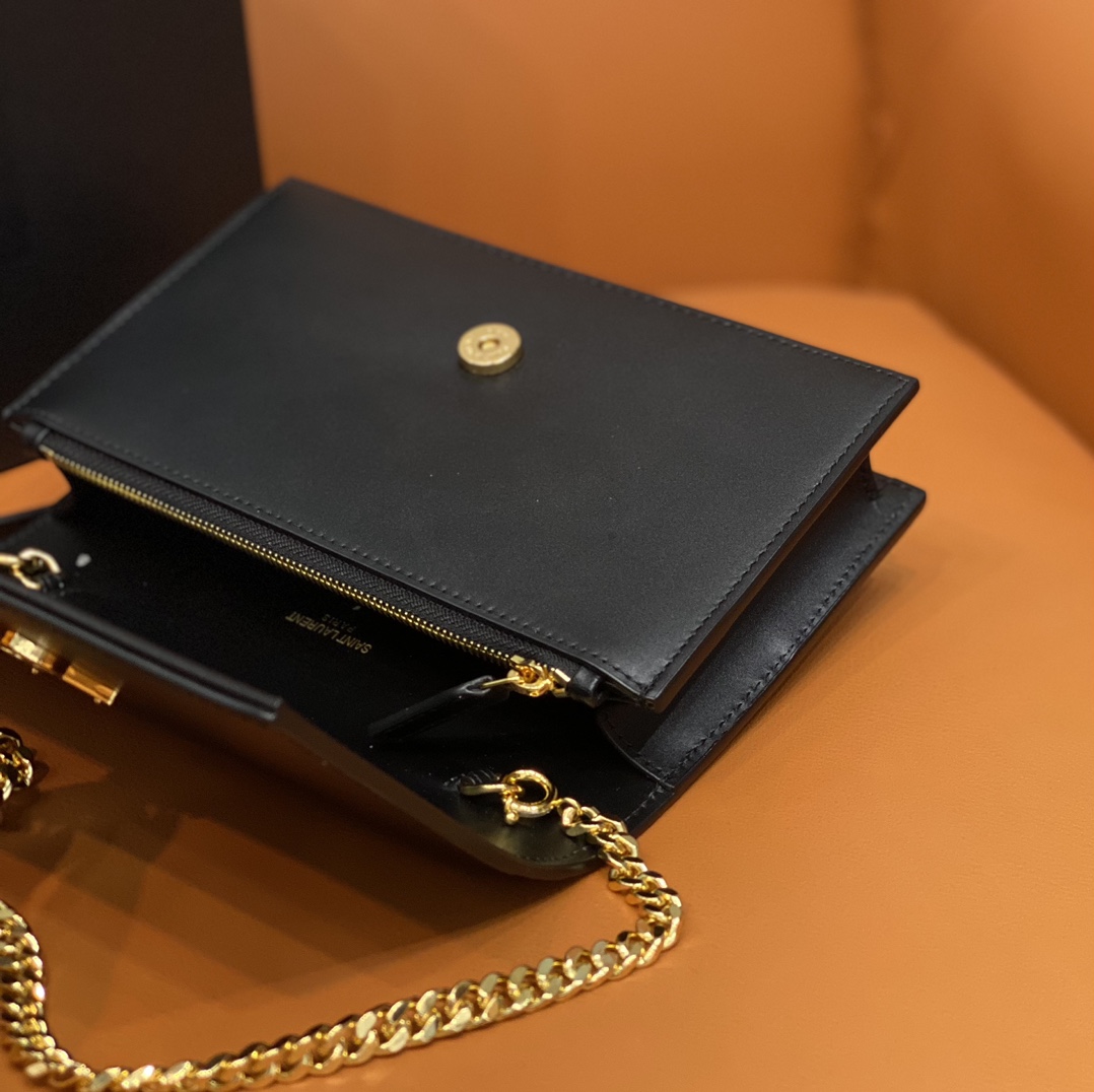 Bagsaaa Y51 Kate Tassel Bag Black Gold Hardware - 19x12.5x4cm
