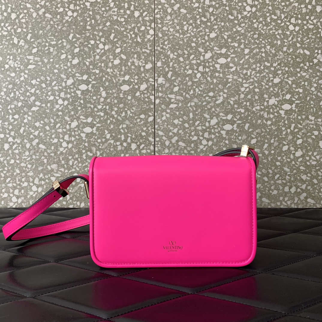 Bagsaaa Va1e*ntin0 Garavani Small Shoulder Letter Bag Hot Pink - 19x12x6cm