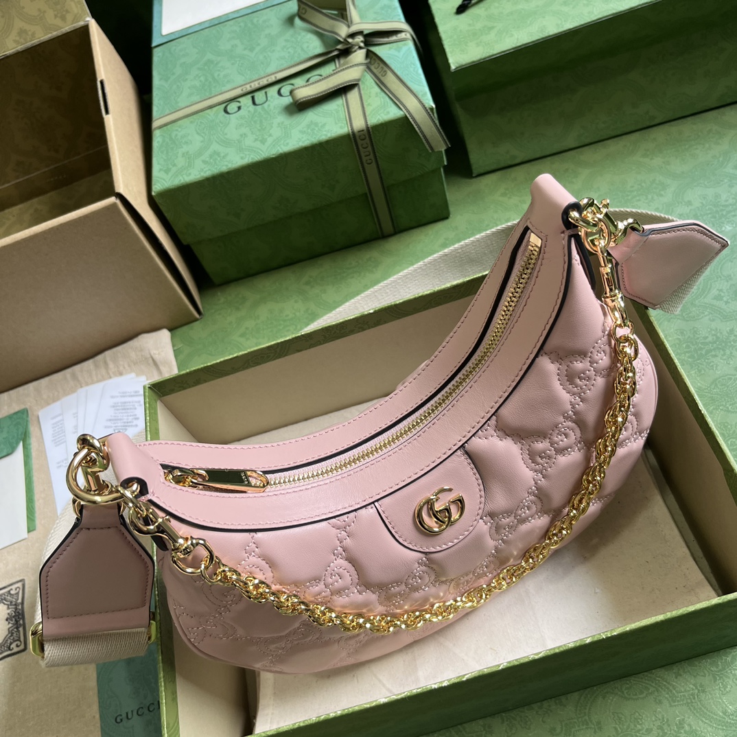 Bagsaaa Gvc*1 GG Matelassé Small Shoulder Bag Pink - W27cm x H18cm x D7cm