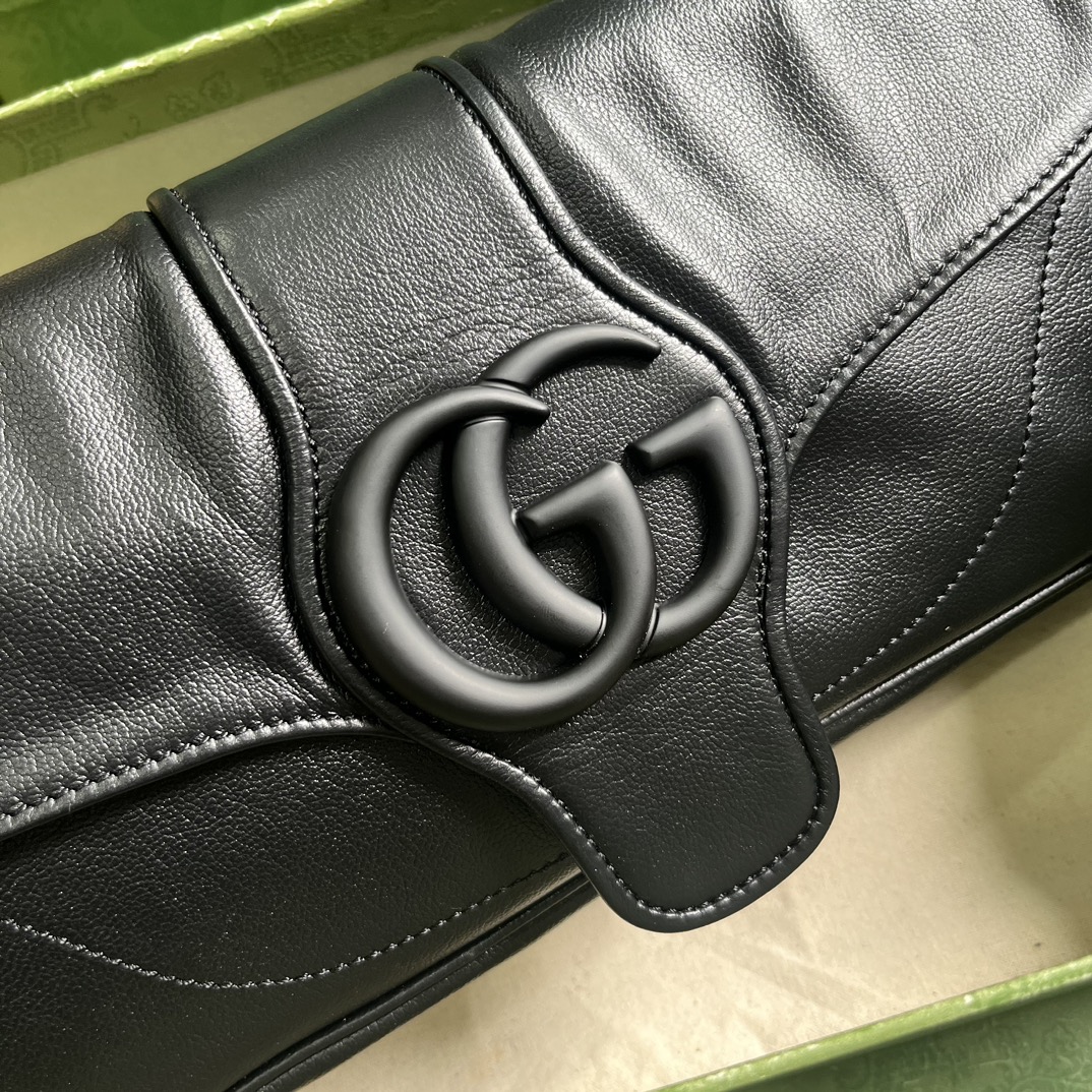 Bagsaaa Gvc*1 Aphrodite small shoulder bag in black leather - 27cm