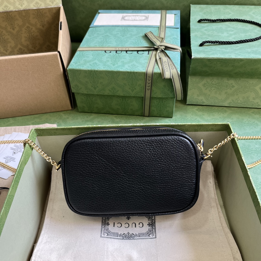 Bagsaaa Gvc*1 GG Marmont mini shoulder bag in Black Leather - 11x 18.5x 4cm