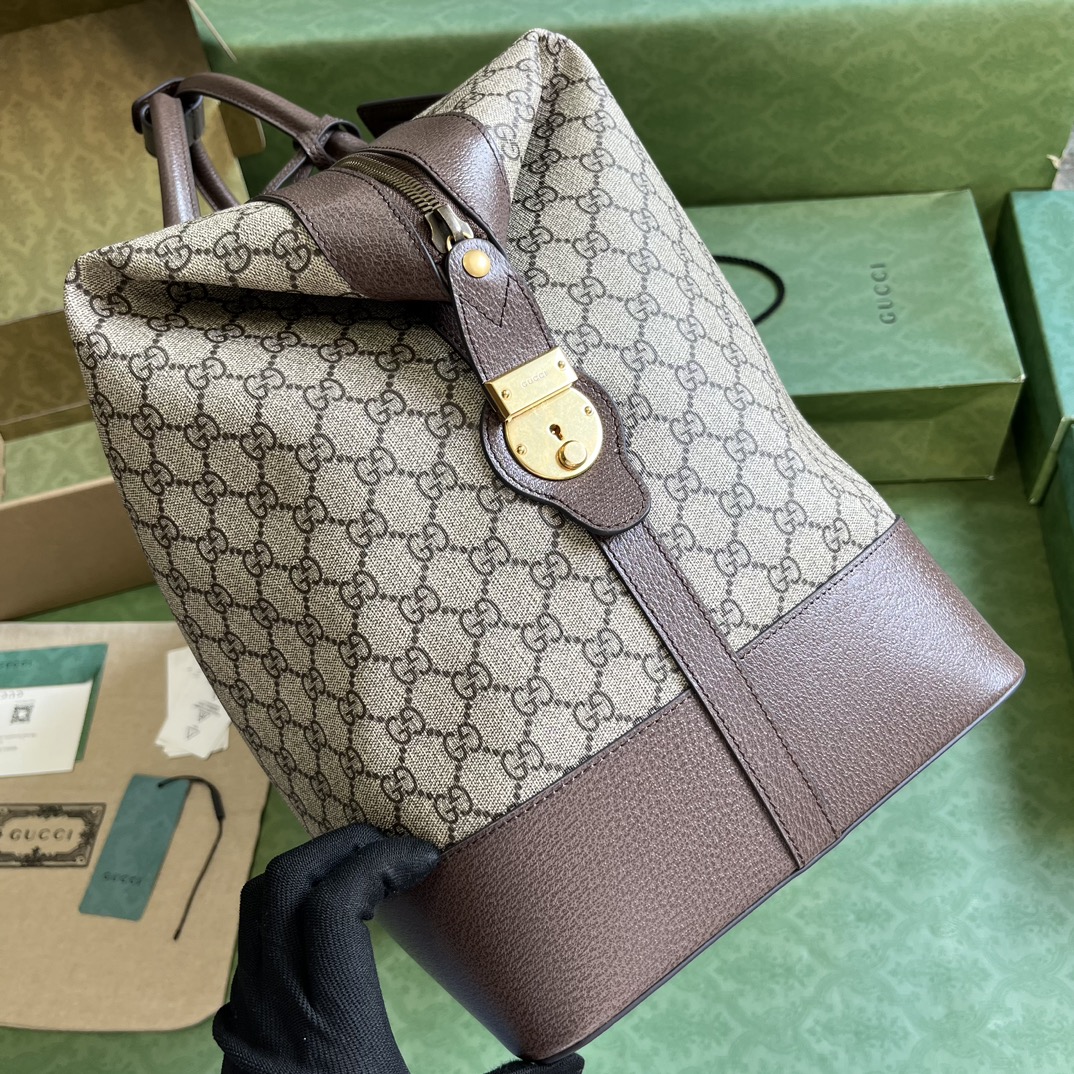 Bagsaaa Gvc*1 GG duffle bag in beige and ebony - 48.5x 36x 24cm
