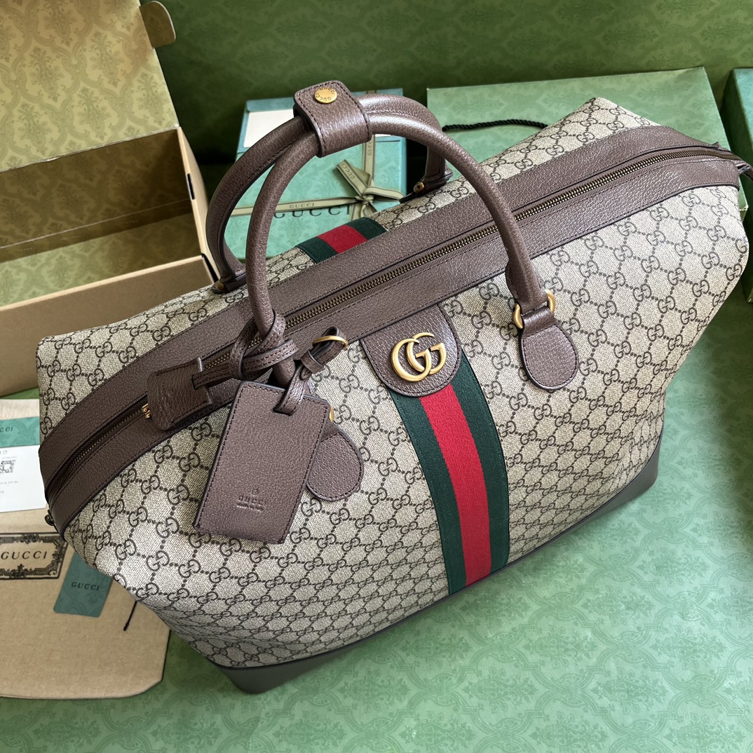 Bagsaaa Gvc*1 GG duffle bag in beige and ebony - 48.5x 36x 24cm