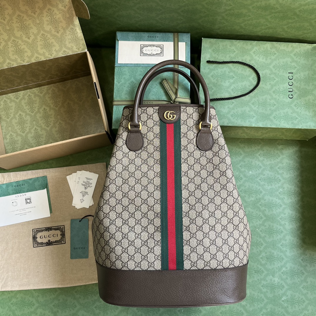 Bagsaaa Gvc*1 Gvc*1 Savoy duffle bag in beige and ebony - 36x 48x 21.5cm
