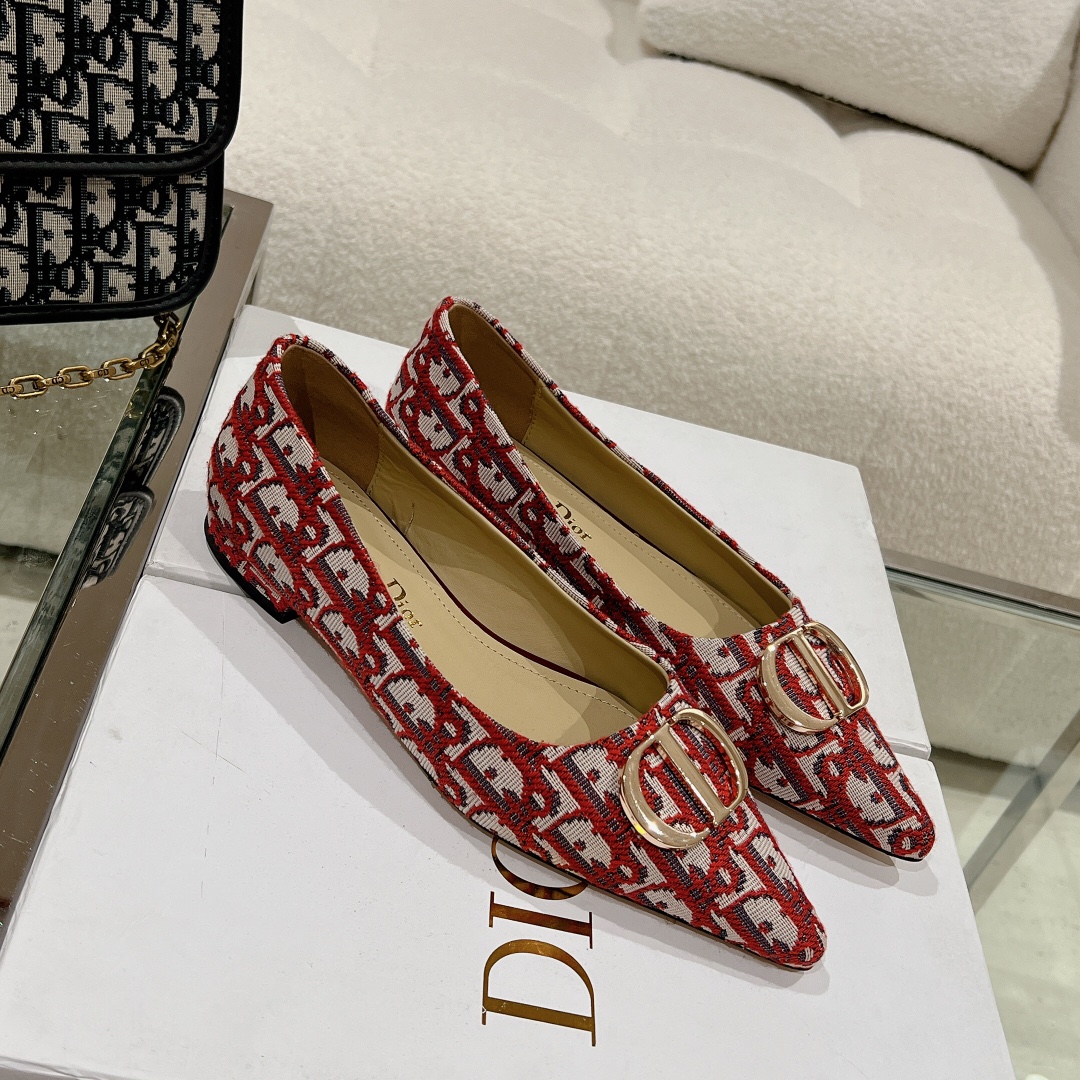 Bagsaaa D10r Oblique Flat Shoes Red
