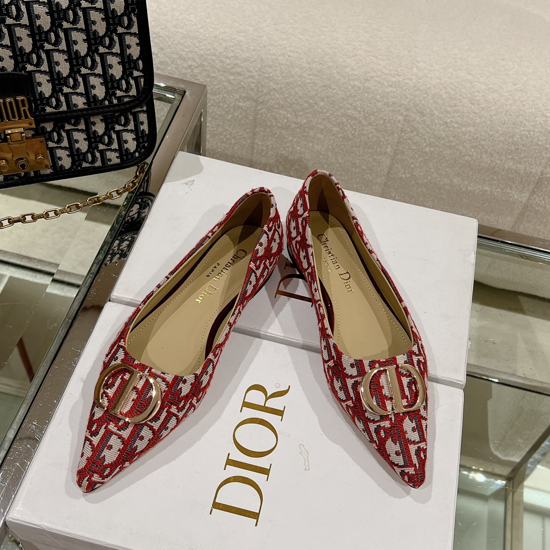 Bagsaaa D10r Oblique Flat Shoes Red