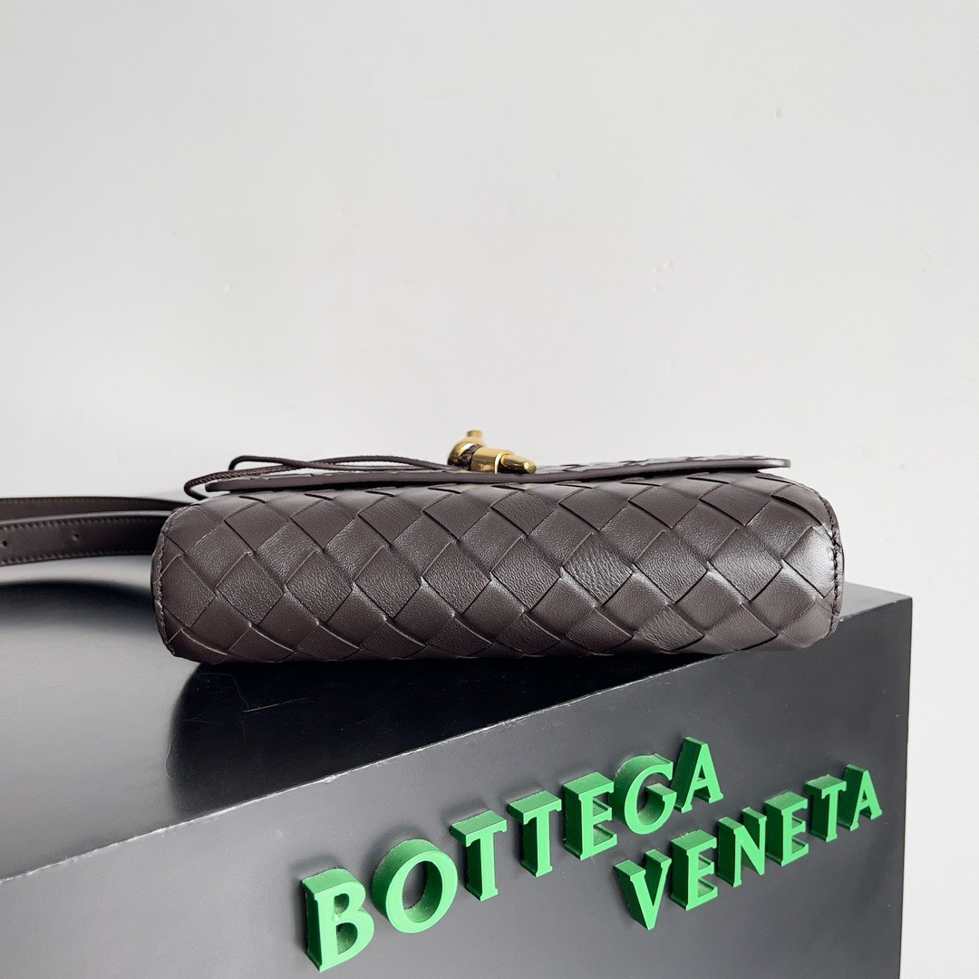 Bagsaaa B0tt*ga Ven*ta Andiamo Brown Shoulder Bag - 21.5x13x4.5cm
