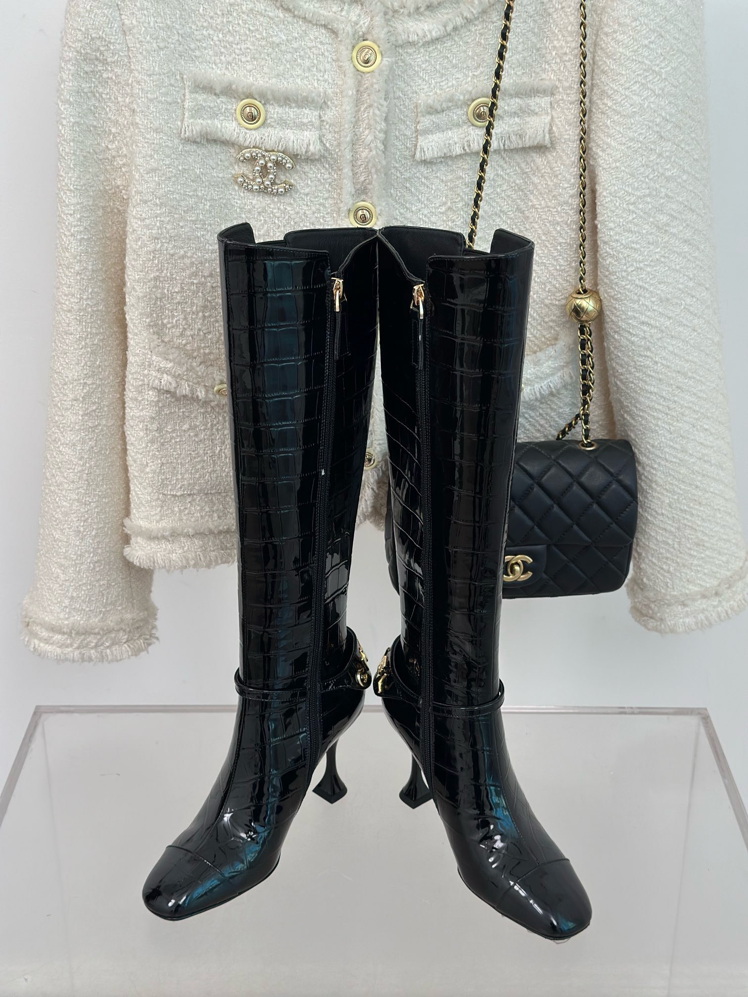 Bagsaaa Ch**el Black Long Boots