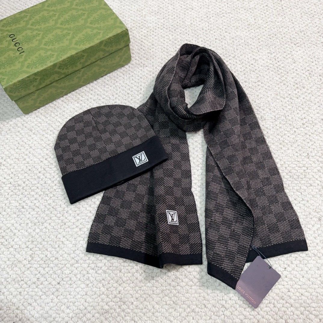 Bagsaaa L0vis Vvtt0n Set Hat + Scarf 