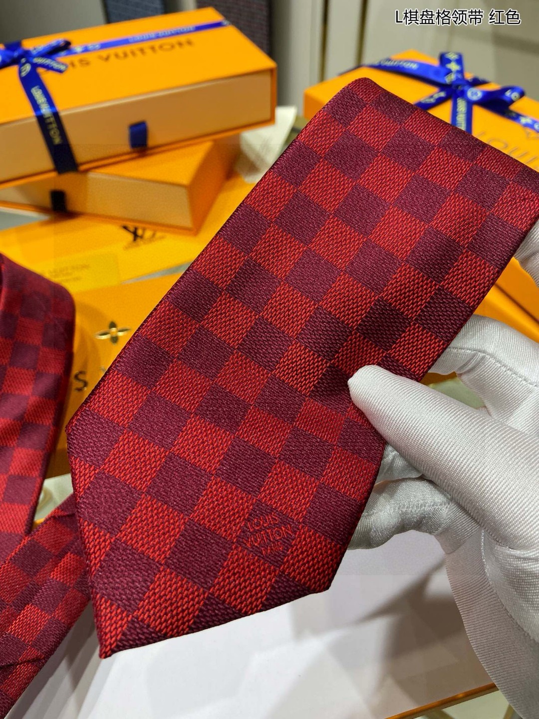 Bagsaaa L0vis Vvtt0n Damier Classique Tie In Red