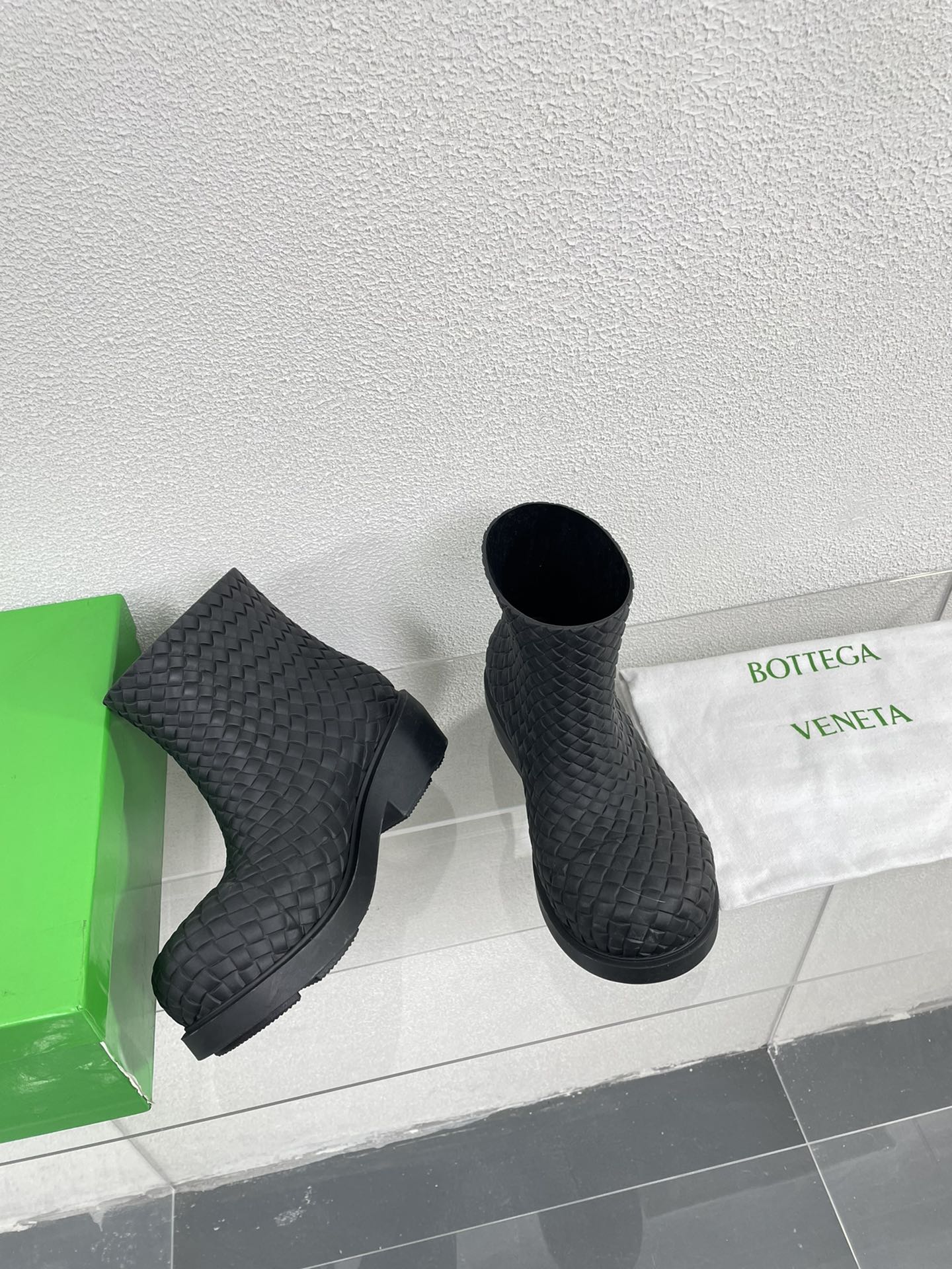 Bagsaaa B0tt*ga Ven*ta Black Rubber Fireman Boots