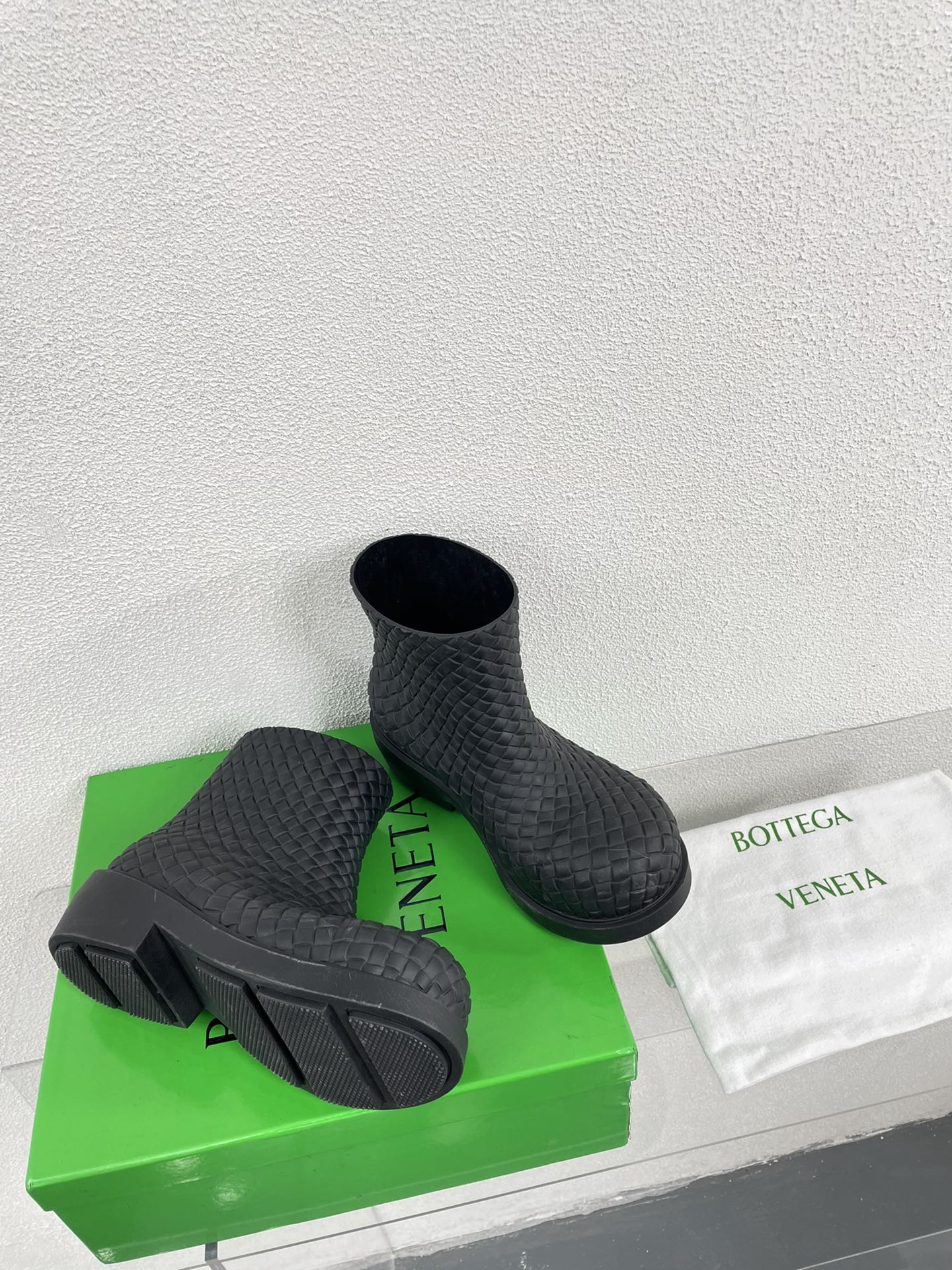 Bagsaaa B0tt*ga Ven*ta Black Rubber Fireman Boots