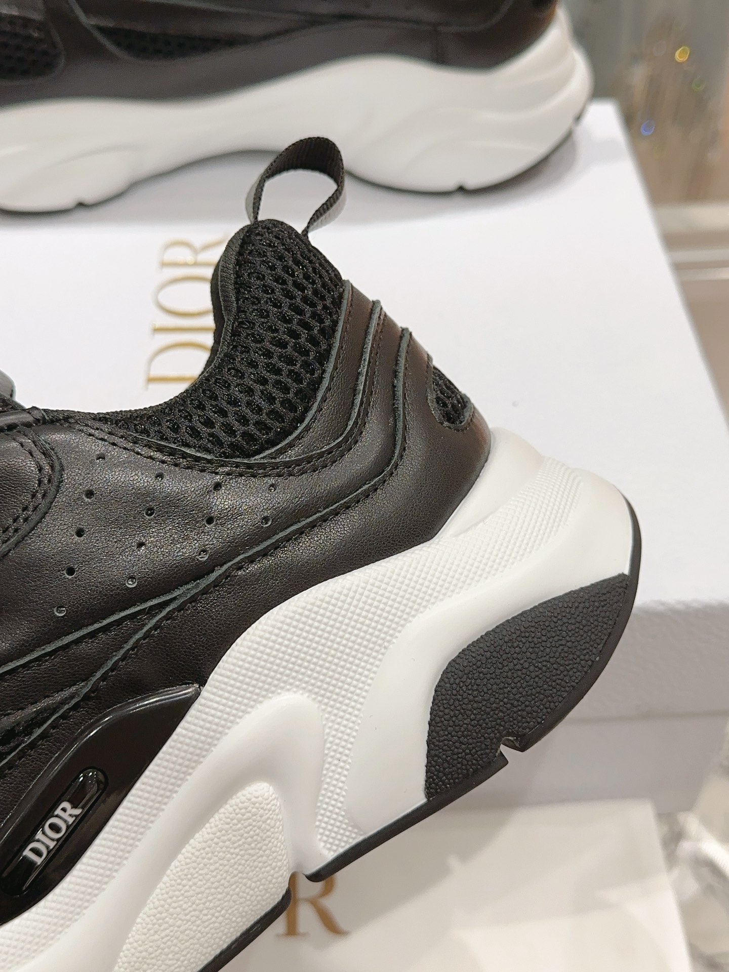 Bagsaaa D10r Essentials B22 SNEAKER Black And White Technical Mesh and Smooth Calfskin