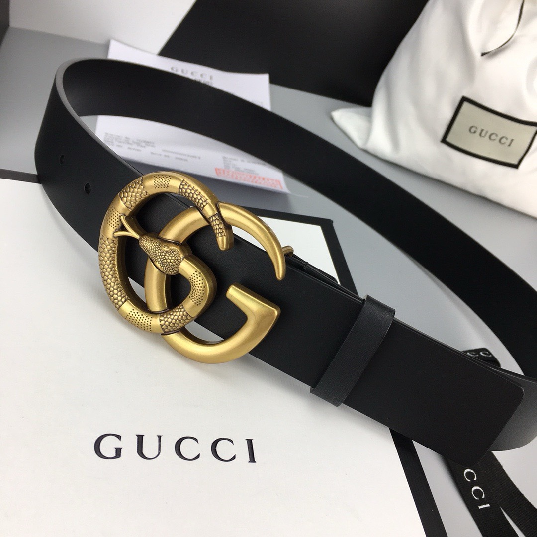 Bagsaaa Gvc*1 Black Leather Belt 