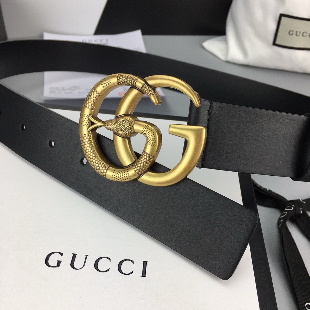 Bagsaaa Gvc*1 Black Leather Belt 