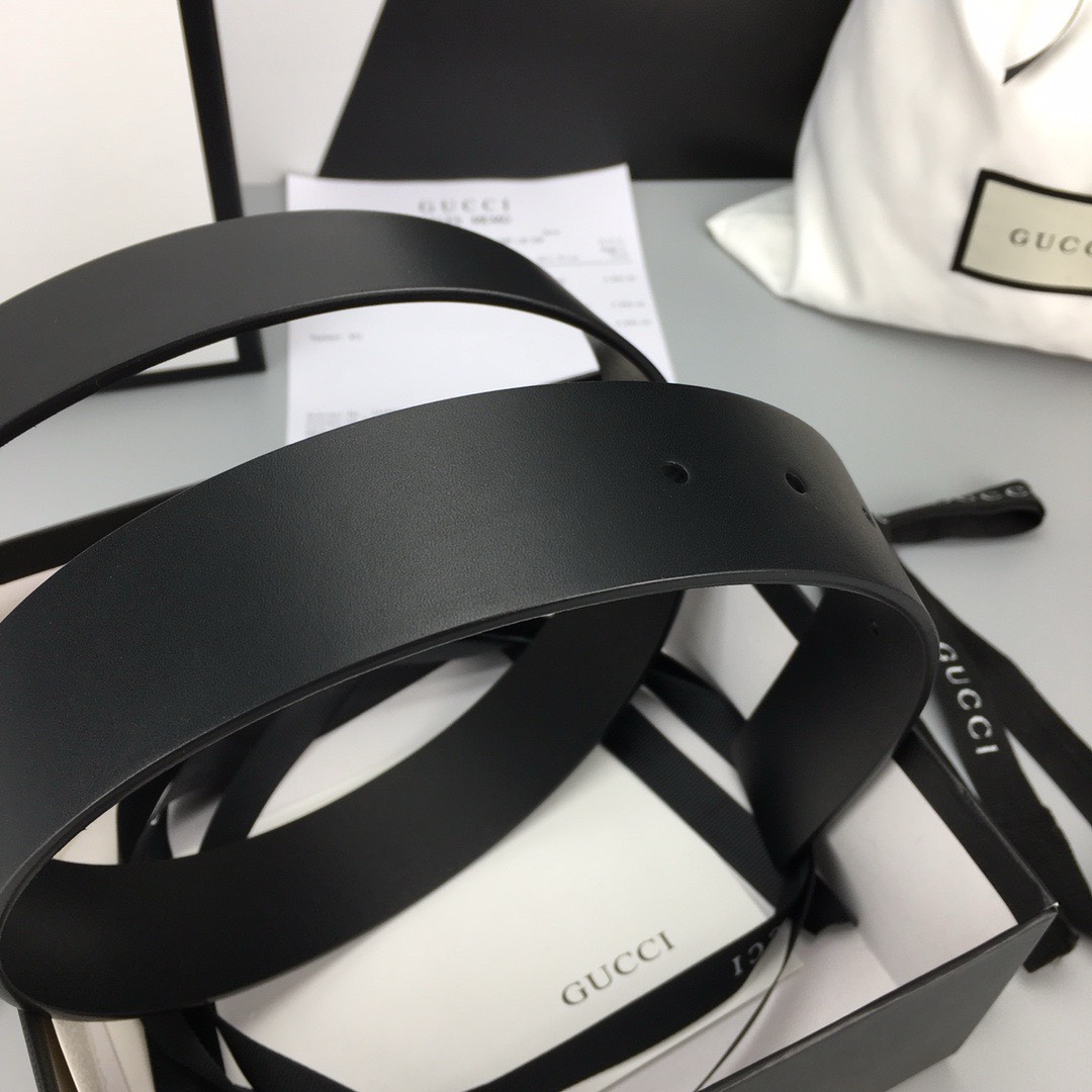 Bagsaaa Gvc*1 Black Leather Belt 