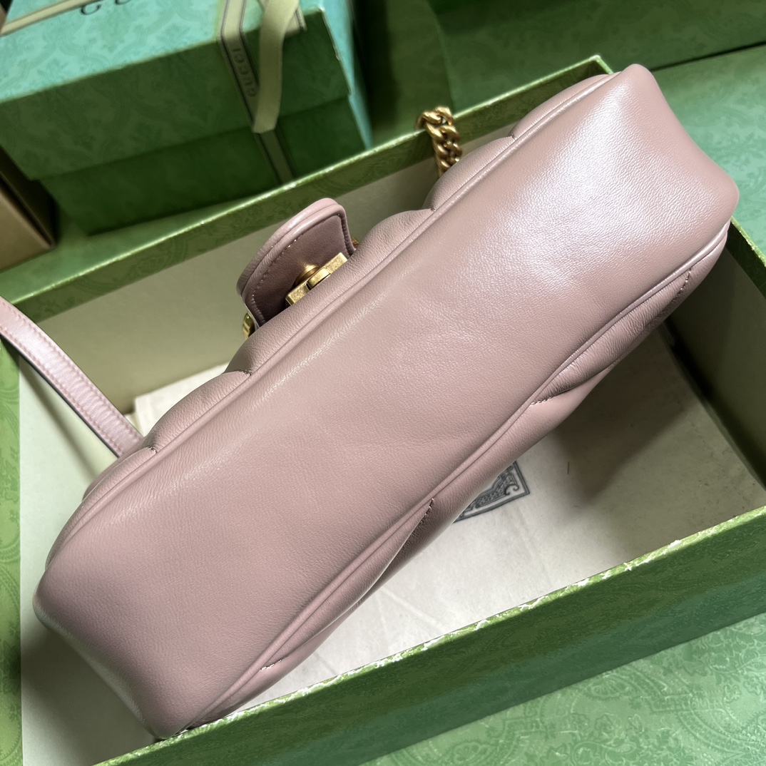 Bagsaaa Gvc*1 Mini Marmont Pink Leather - 22*13*6cm