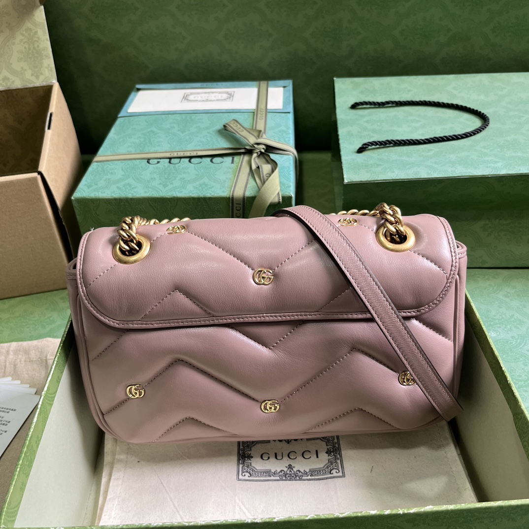 Bagsaaa Gvc*1 Mini Marmont Pink Leather - 22*13*6cm