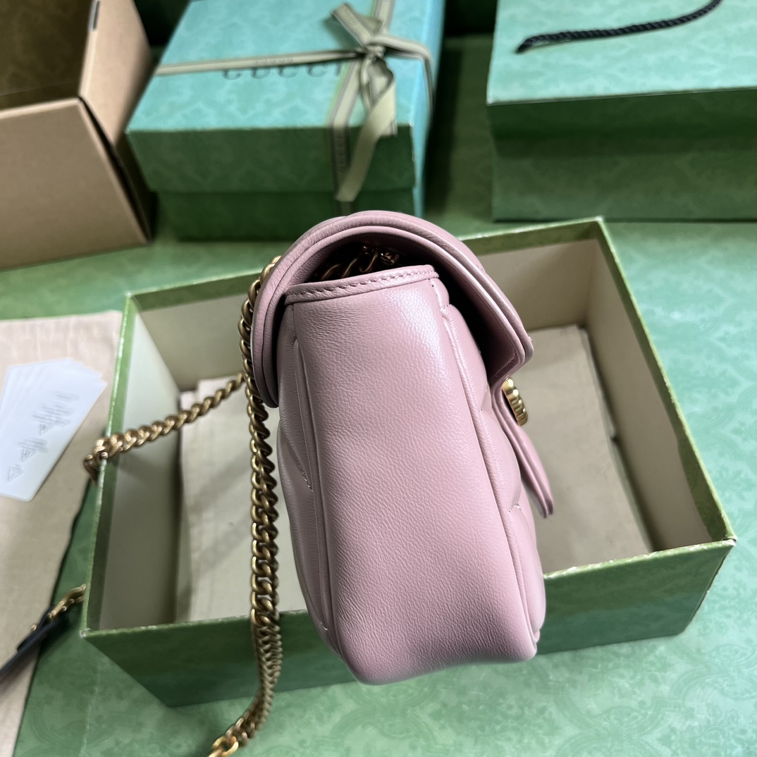Bagsaaa Gvc*1 Mini Marmont Pink Leather - 22*13*6cm