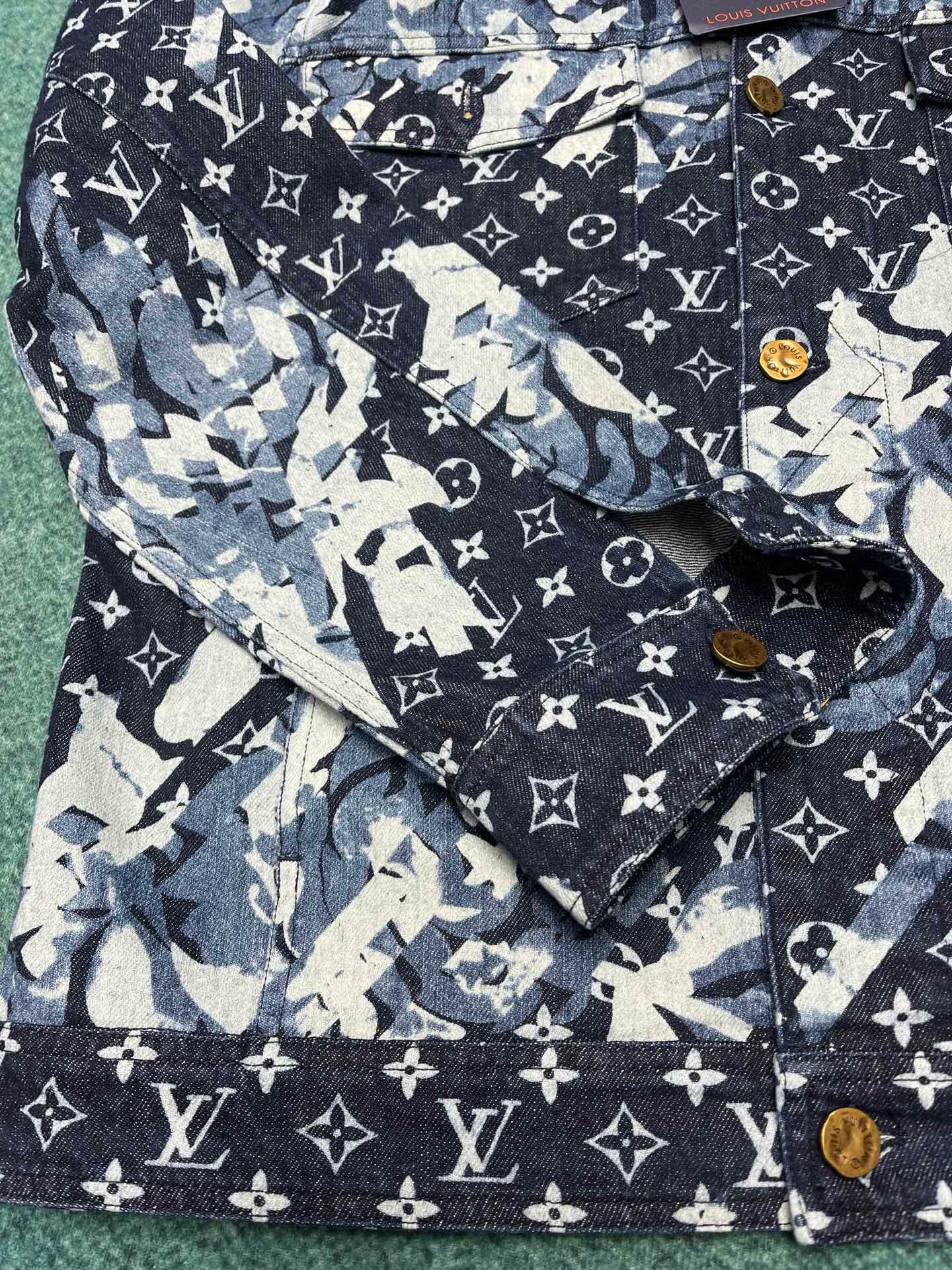 Bagsaaa L0vis Vvtt0n Monogram Printed Denim Jacket