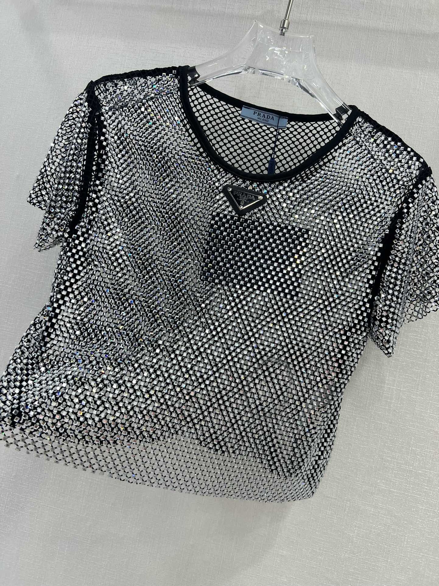 Bagsaaa Pra*a Top Mesh In Black
