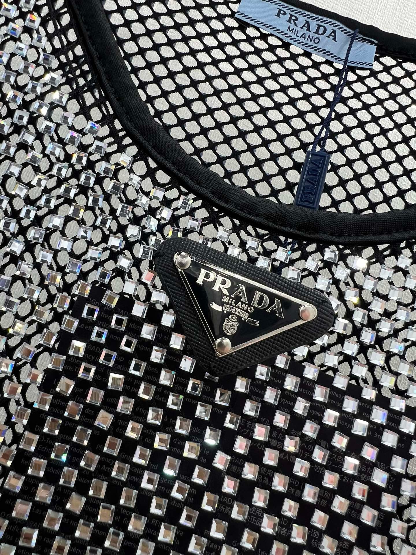 Bagsaaa Pra*a Top Mesh In Black