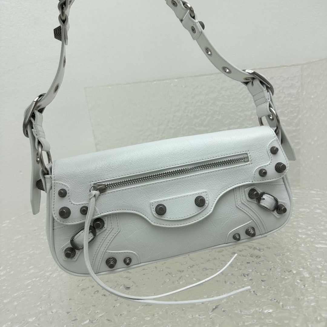 Bagsaaa Ba1en*iaga Le Cagole Sling White Bag - 24*4*12cm