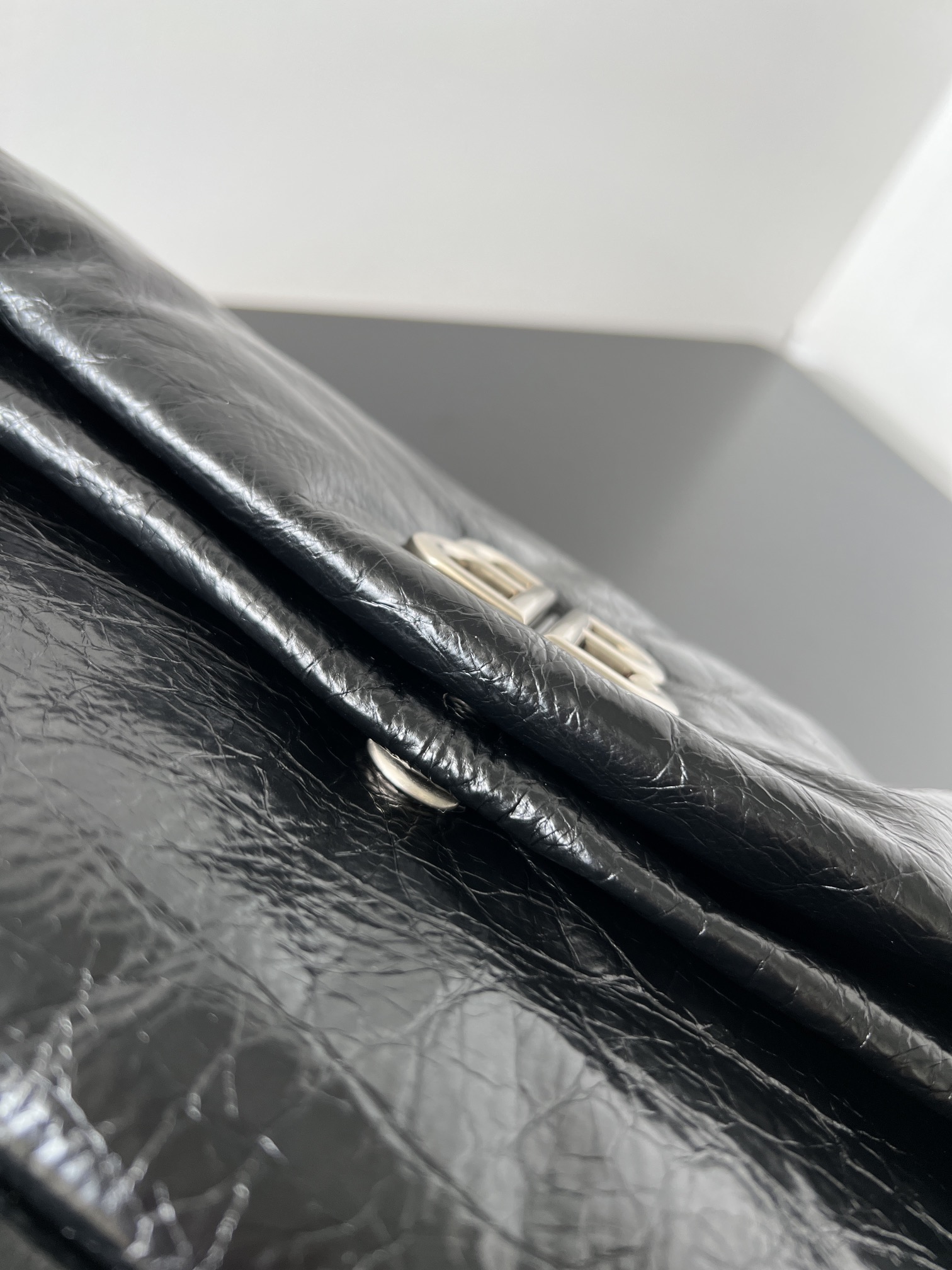 BAGSAAA Ba1en*iaga MONACO CHAIN BAG IN BLACK SILVER HARDWARE 