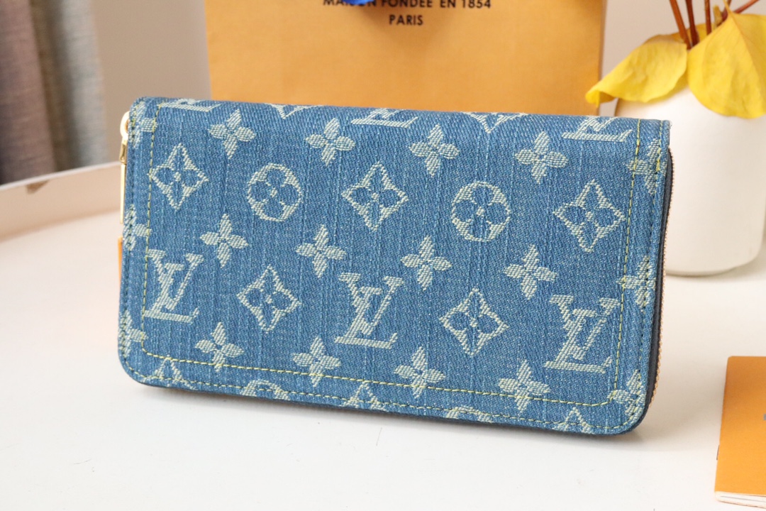 Bagsaaa L0vis Vvtt0n Zippy Coin Purse Monogram Denim - 19.5*10.5*2.5cm