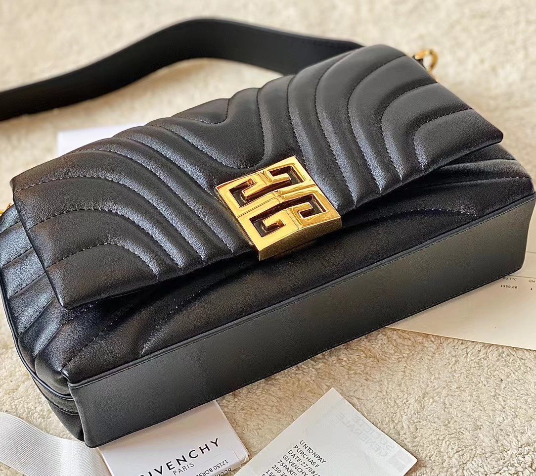 Bagsaaa Givenchy Micro 4G Soft Leather Bag Black - 25*15*6cm