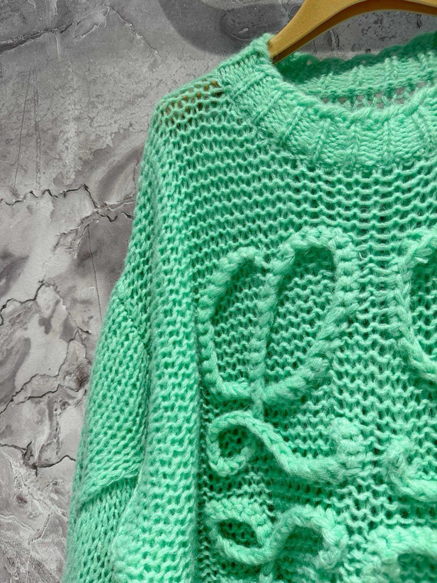Bagsaa L0ew* Anagram-pattern Dropped-shoulder Wool-blend Knitted Sweater 