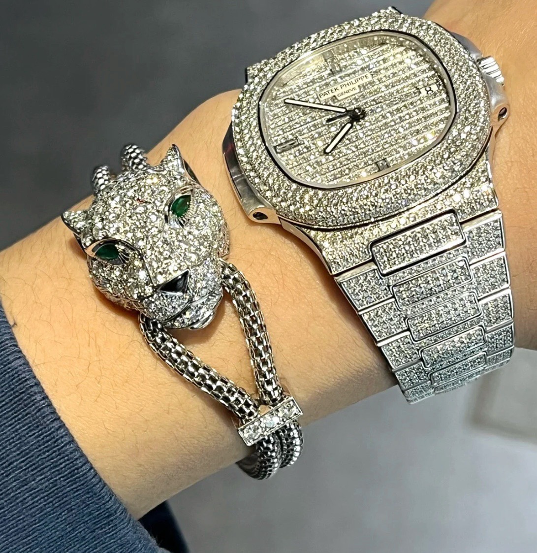 Bagsaaa Ca*t1er Panthere D1am0nd & 18K Bracelet