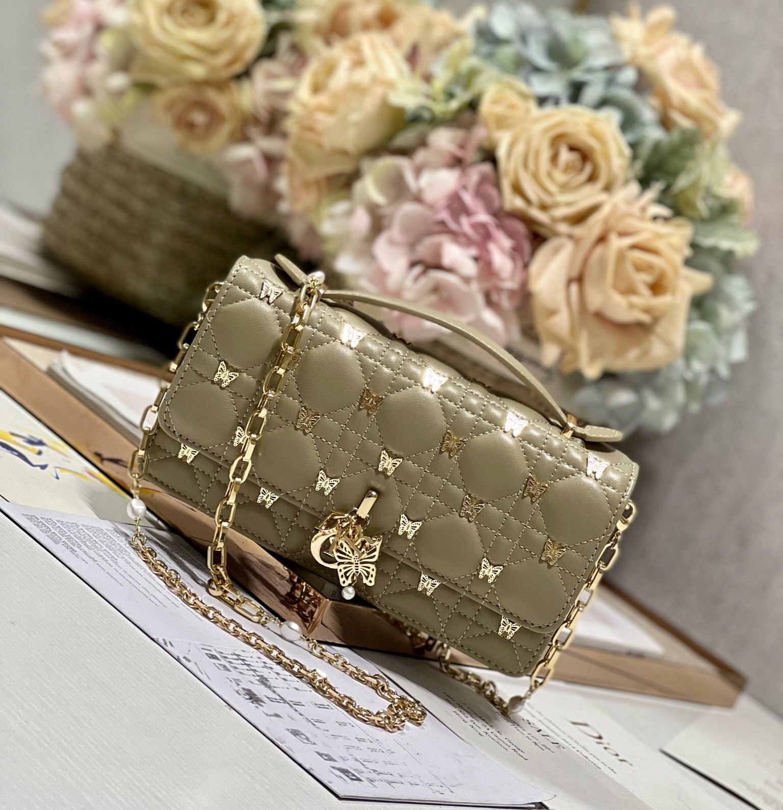 Bagsaaa D10r Miss D10r Taupe Bag - 21 x 11.5 x 4.5cm