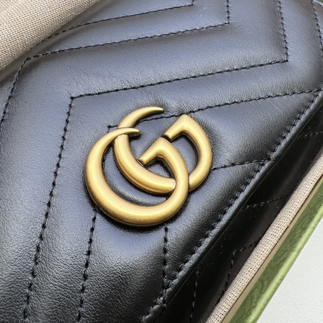 Bagsaaa Gvc*1 Marmont Long Wallet in black - 19*10.5*3CM