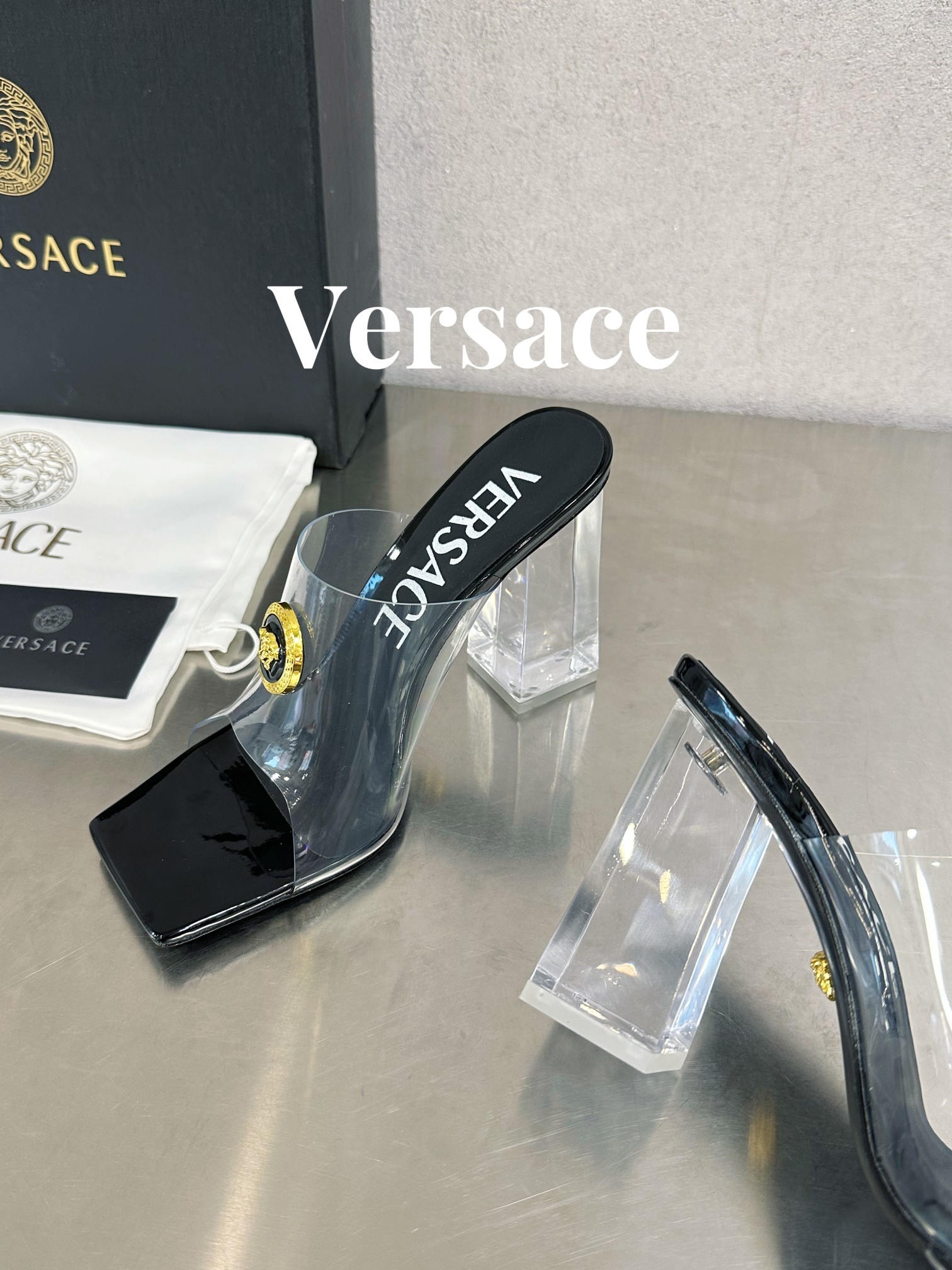 Bagsaaa Versace Sandals In Black