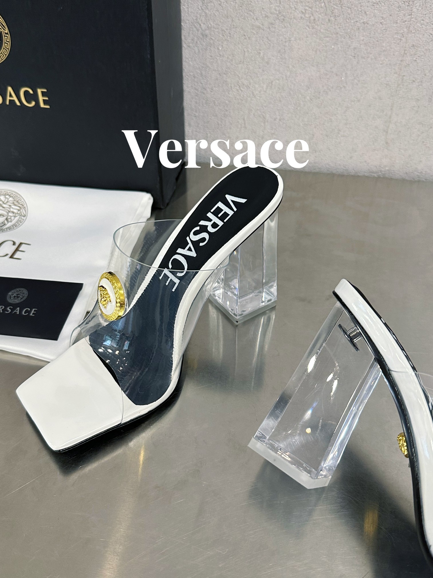Bagsaaa Versace Sandals In White