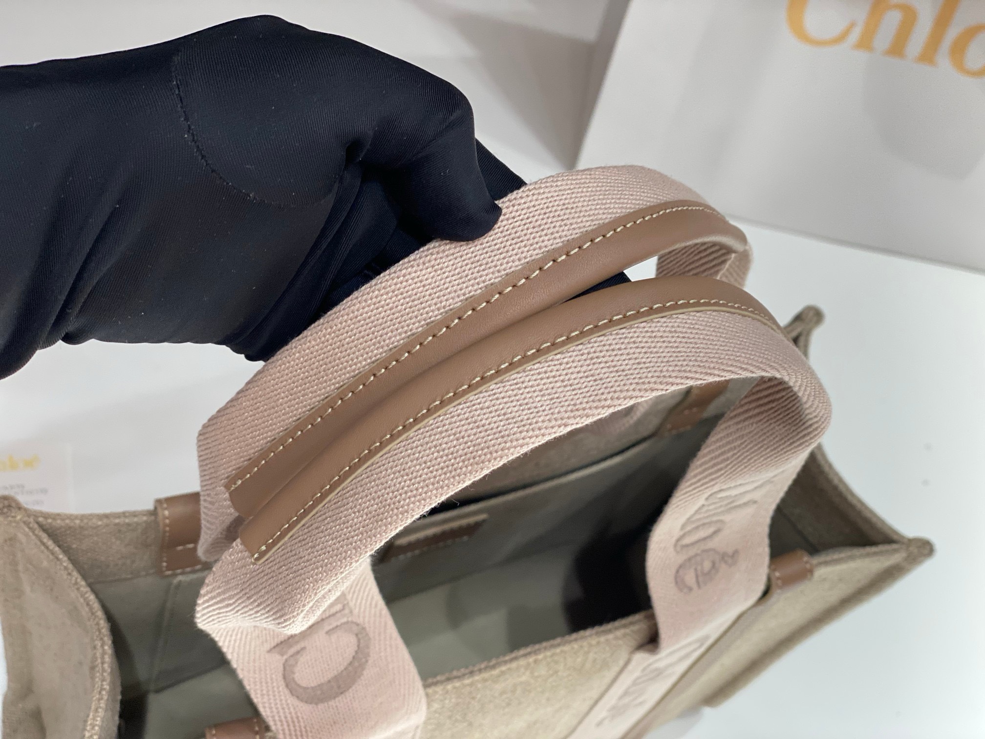 Bagsaaa Chloe Medium Woody Tote Bag Pink - 37x26x12cm
