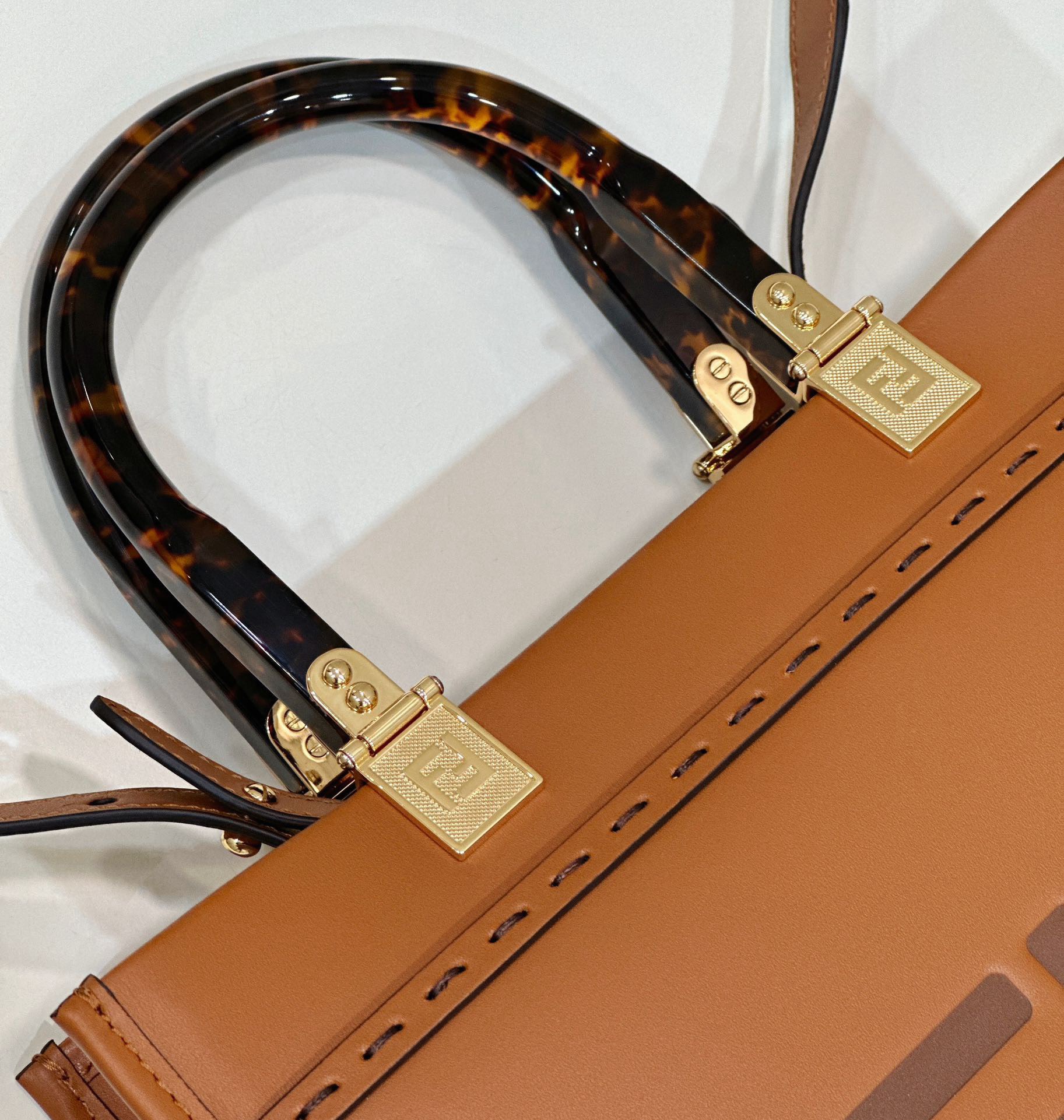 Bagsaaa F**di Sunshine Brown Small Tote - 25.5x12x23cm 