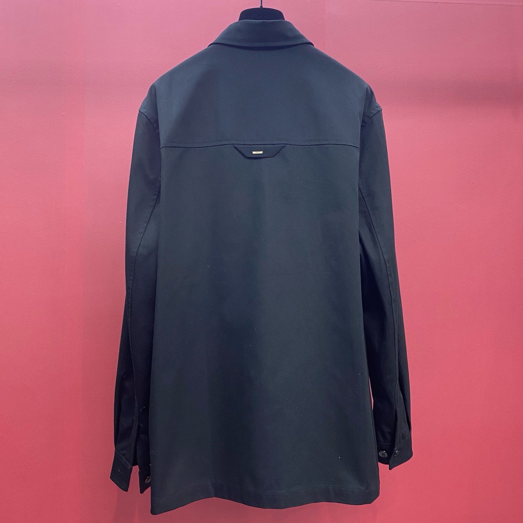 Bagsaaa L0vis Vvtt0n Flocked Casual Cotton Overshirt
