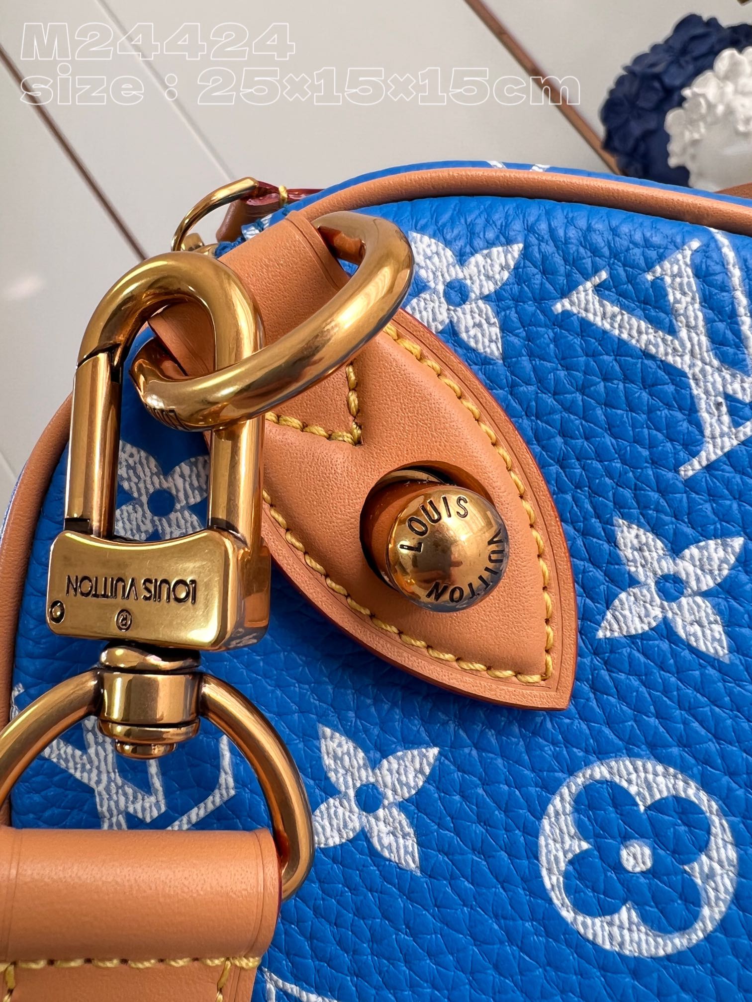 Bagsaaa L0vis Vvtt0n Speedy 25 Blue Color - 25 x 15 x 15cm