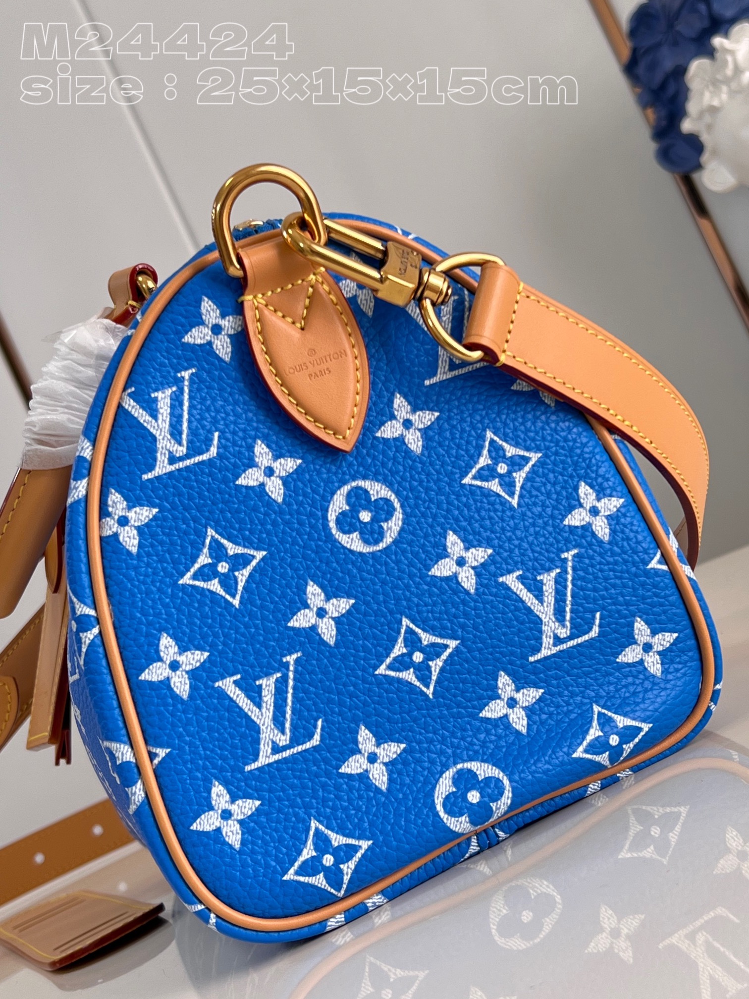 Bagsaaa L0vis Vvtt0n Speedy 25 Blue Color - 25 x 15 x 15cm