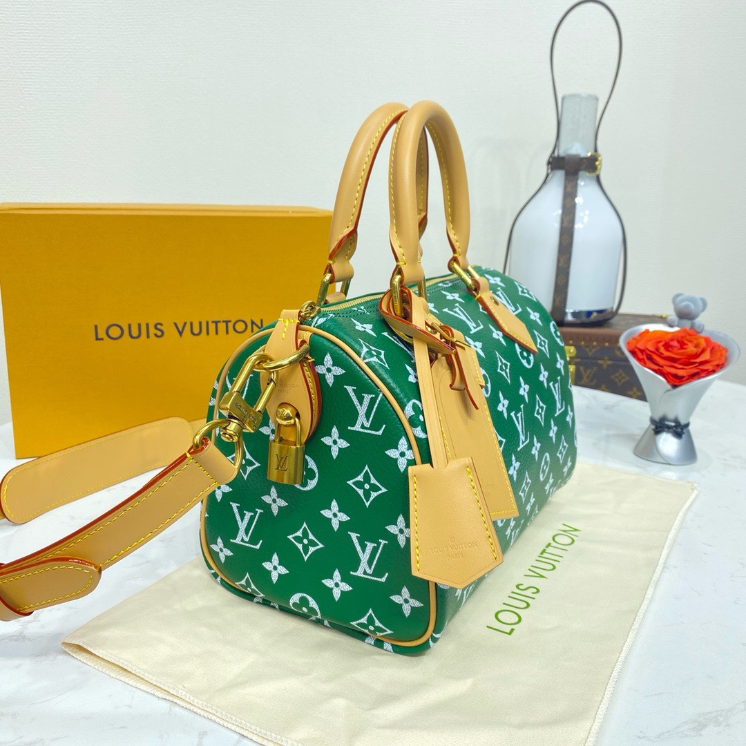 Bagsaaa L0vis Vvtt0n Speedy 25 Green Color - 25 x 15 x 15cm