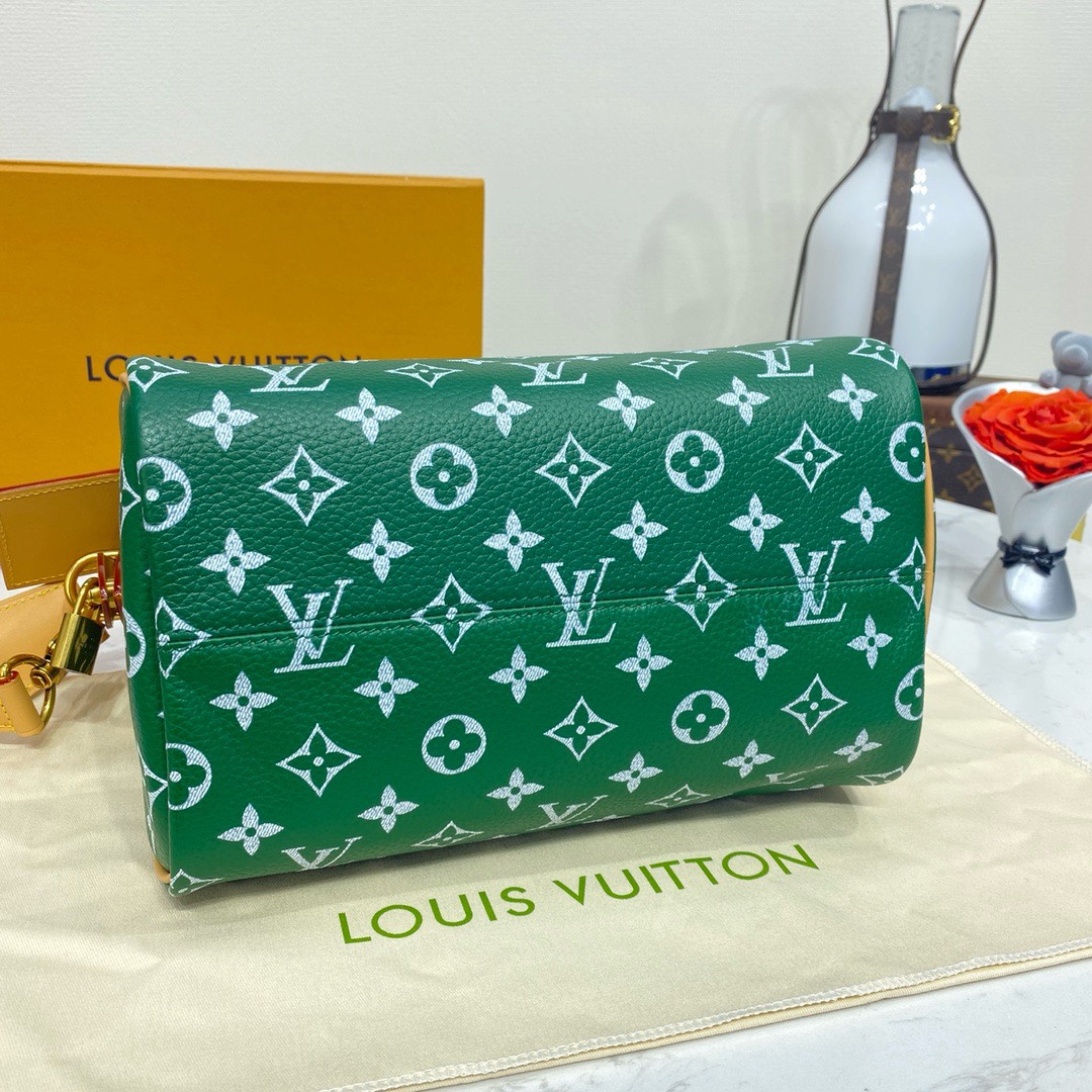 Bagsaaa L0vis Vvtt0n Speedy 25 Green Color - 25 x 15 x 15cm