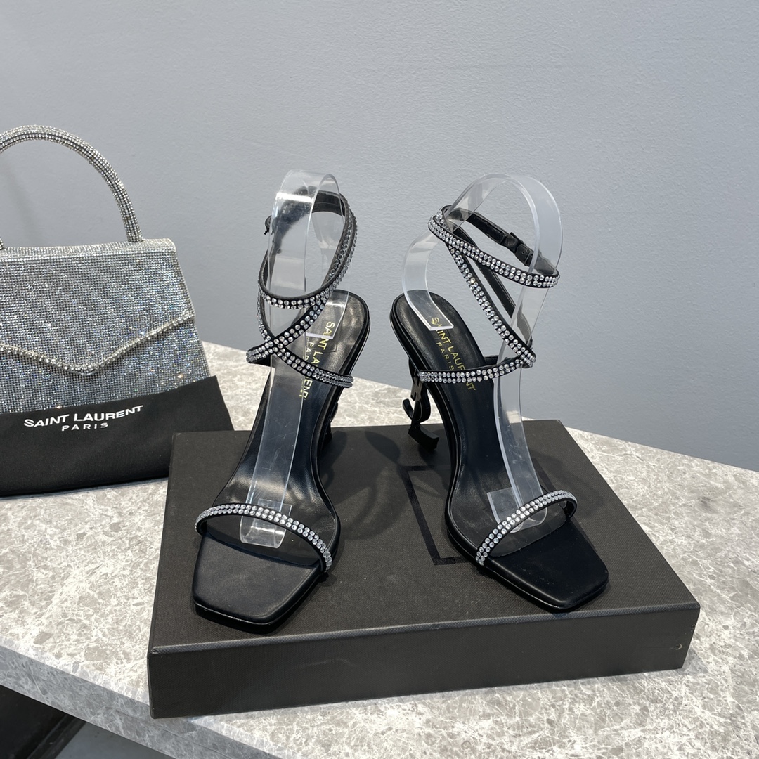Bagsaaa Y51 Opyum 110 Y51 Heeled Sandals White Crystal
