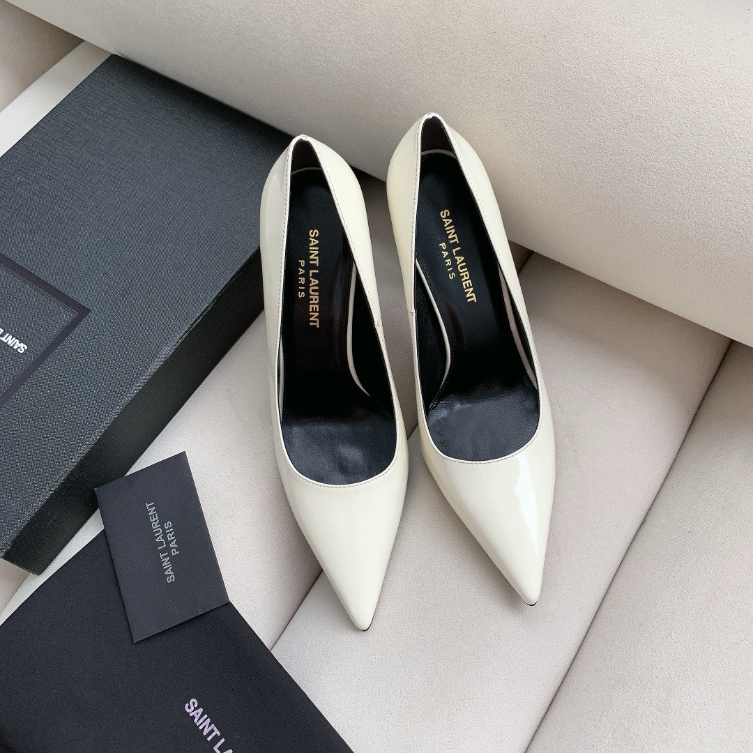 Bagsaaa Y51 Opyum Slingback Pumps White Patent Leather