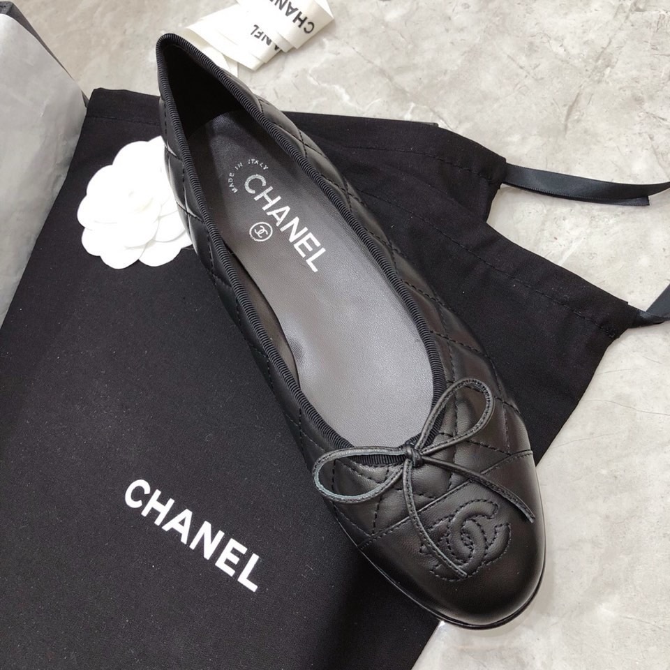 Bagsaaa Ch**el Ballerinas Black Shoes